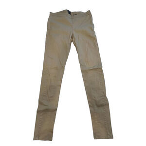 H&M Straight Leg Mid Rise Beige Casual Chino Pants w/‎ Side Zip Women's Size 8